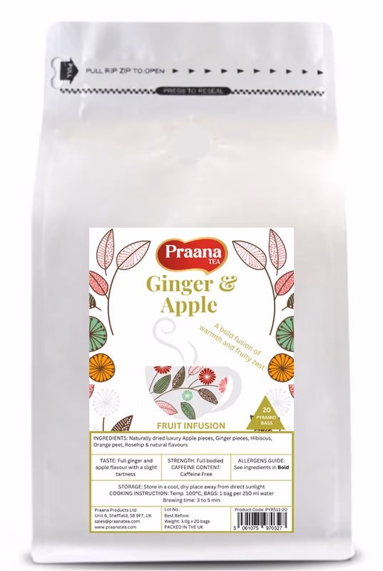 Ginger and Apple Fruit Infusion - Pyramid Tea Bags