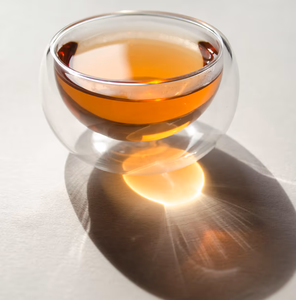 Double walled glass cup